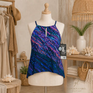 Miraclesuit Peephole Tankini Top Mood Ring Size 14 NWT MSRP $144